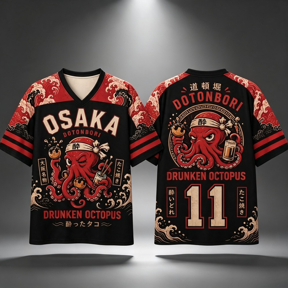 Street Fashion Osaka - T-shirt pour homme Osaka Drunken Octopus