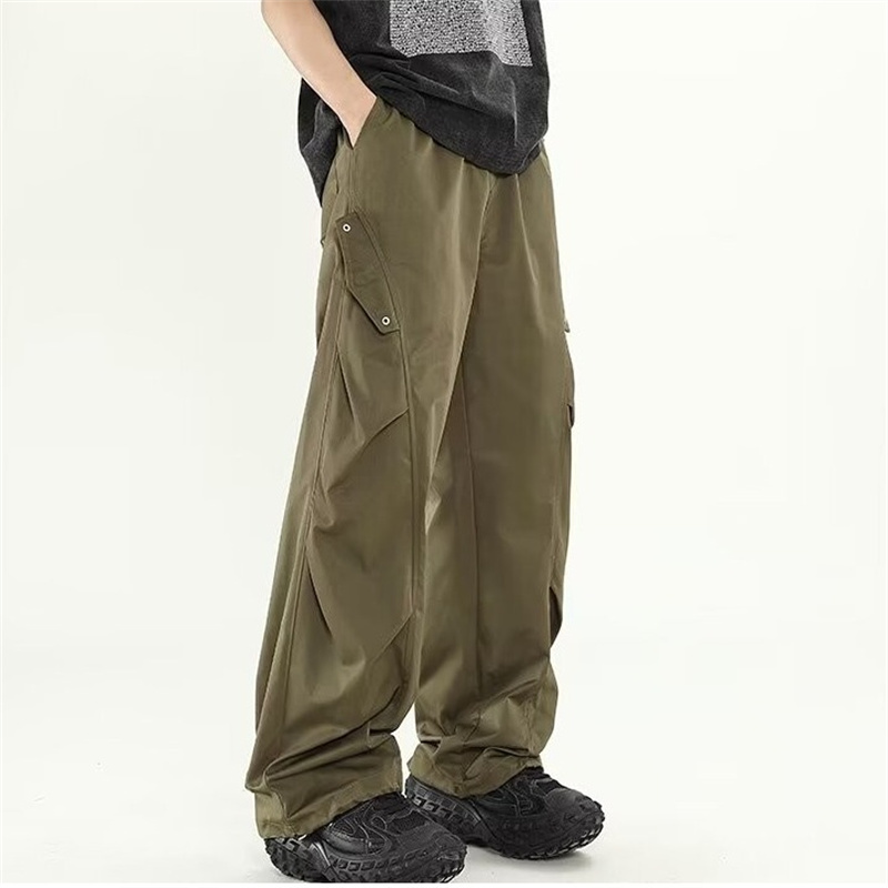 Cargo Pant Wide - Pantalon cargo noir pour homme, coupe