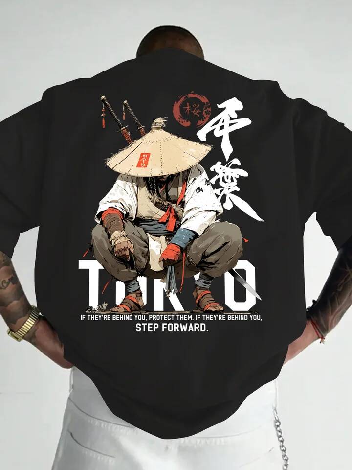 Street Fashion Tokyo - T-shirt Anime Samurai Tokyo Warrior pour