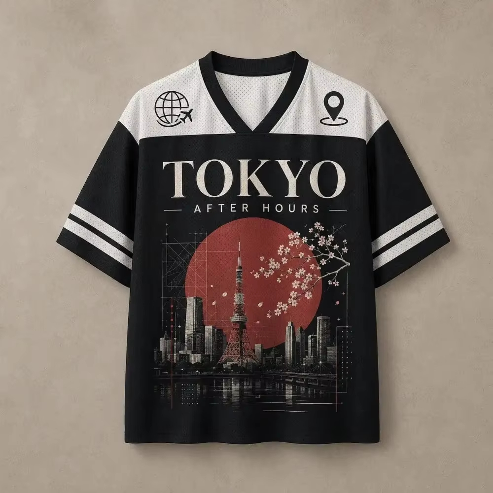 Street Fashion Tokyo - T-shirt col en v pour hommes,