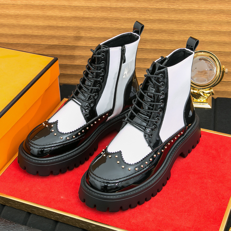 Parade Fashion Street - Bottes montantes à rivets pour homme,