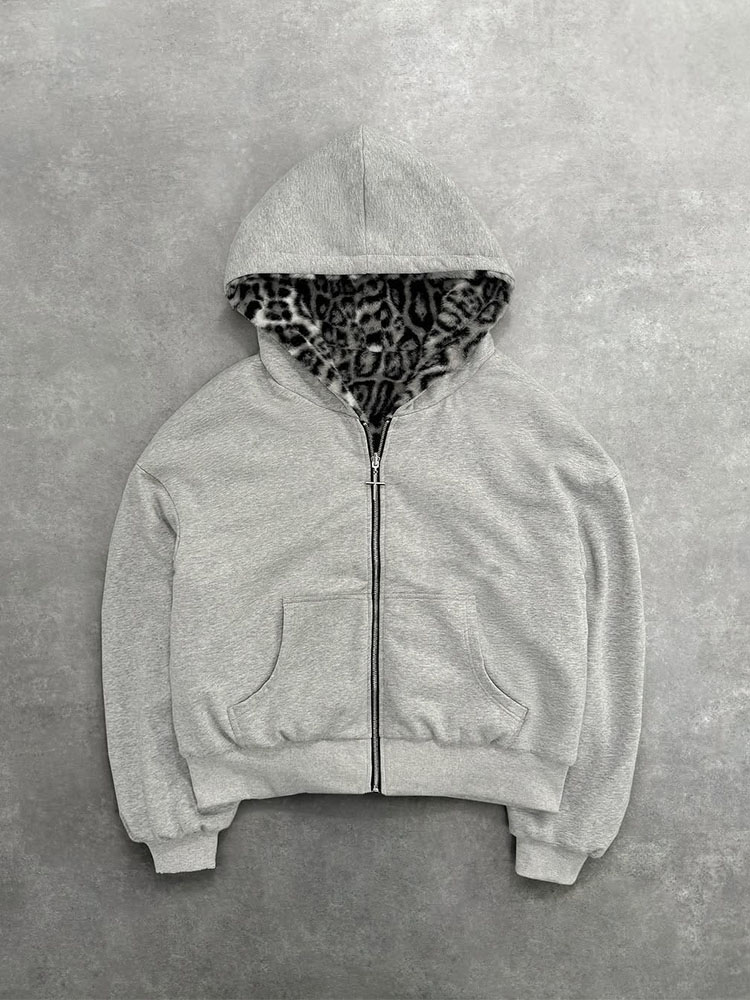 Street Fashion Zip Up Hoodie - Vintage Gothique Rue Zipper Lâche Hoodie