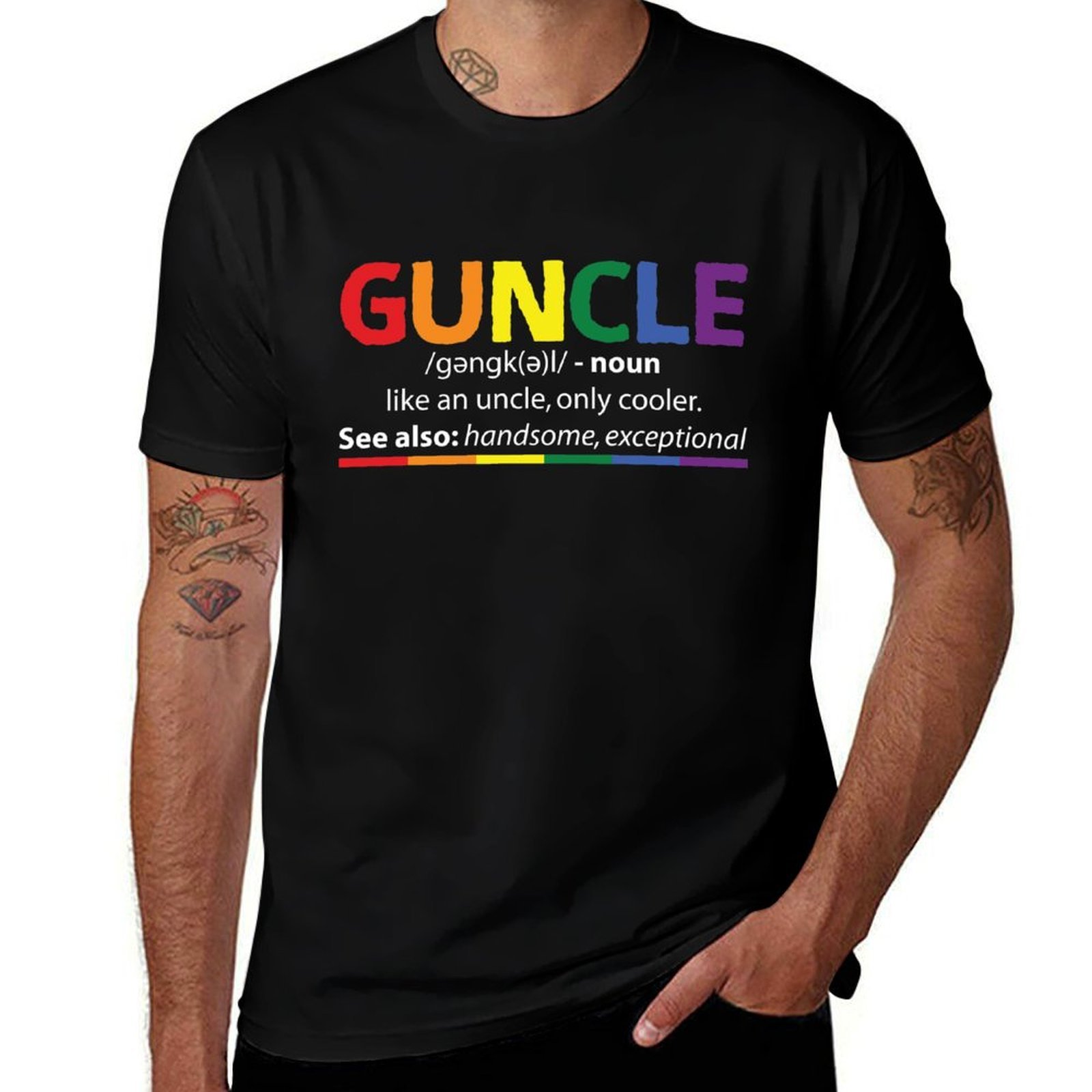 Street Fashion Definition - Guncle - t-shirt décontracté à la