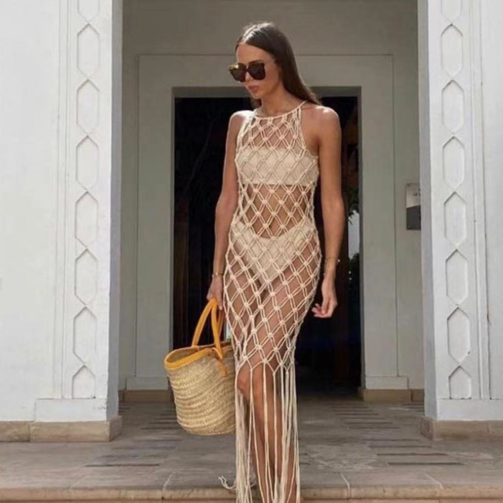 Street Fashion Runway - Beachapche-Robe longue à col roulé et