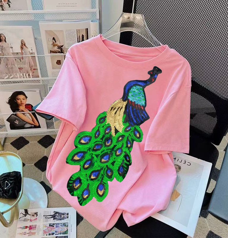 Korean Street Fashion Female - Mode coréenne rose broderie ours perles