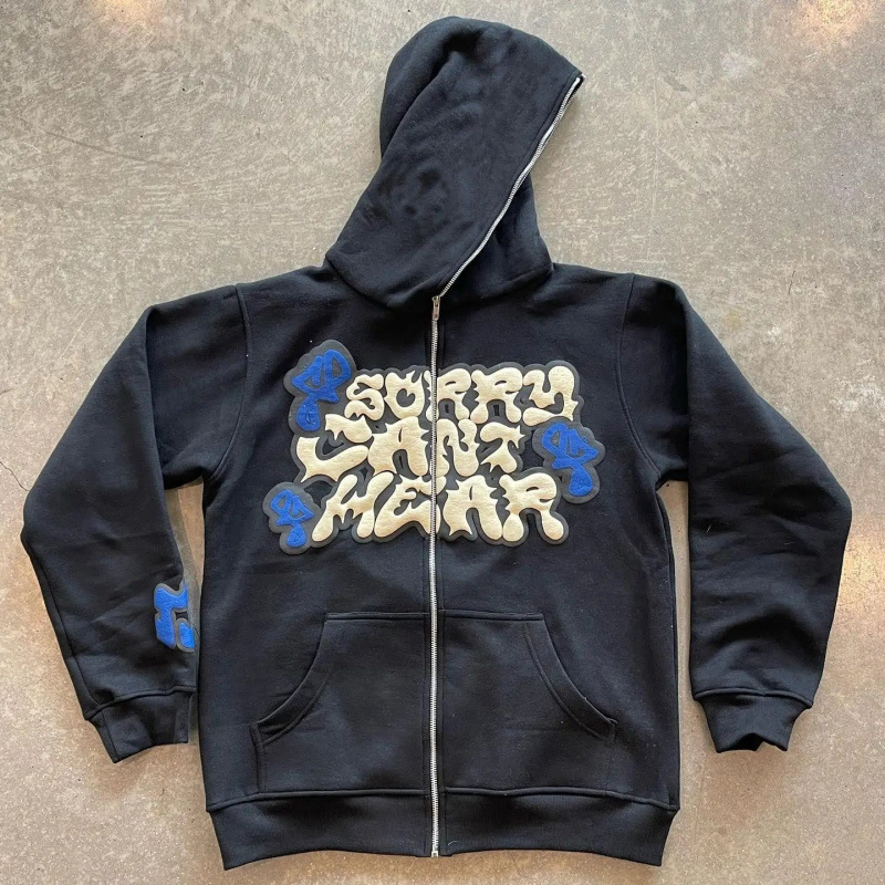 Street Fashion Zip Up Hoodie - Sweat à capuche à fermeture éclair