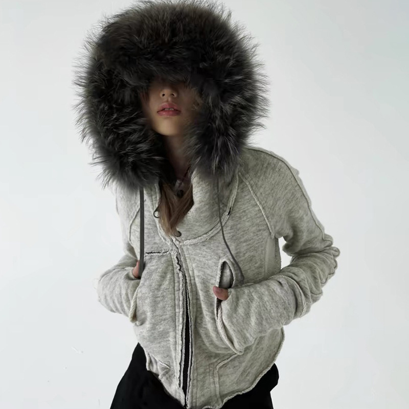 Street Fashion Zip Up Hoodie - Sweats à capuche zippés vintage pour