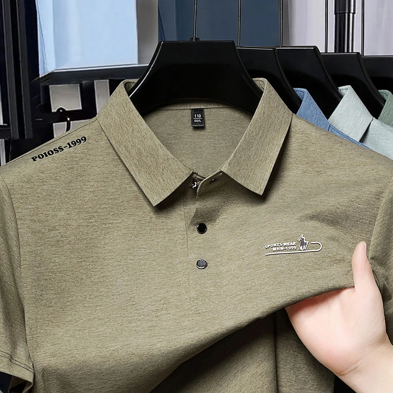 Street Fashion Logo - Polo pour homme, logo brodé, manches