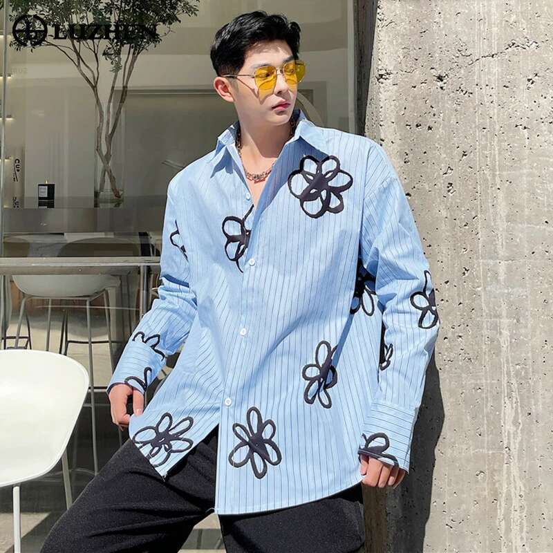 Street Fashion Reviews - LUZHEN-Chemise à manches longues imprimée ChimOriginal