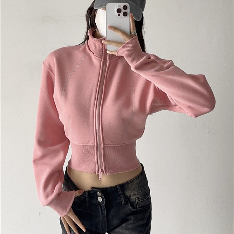 Sweat-shirts à capuche courts  - Street Fashion Zip Up Hoodie avis et prix