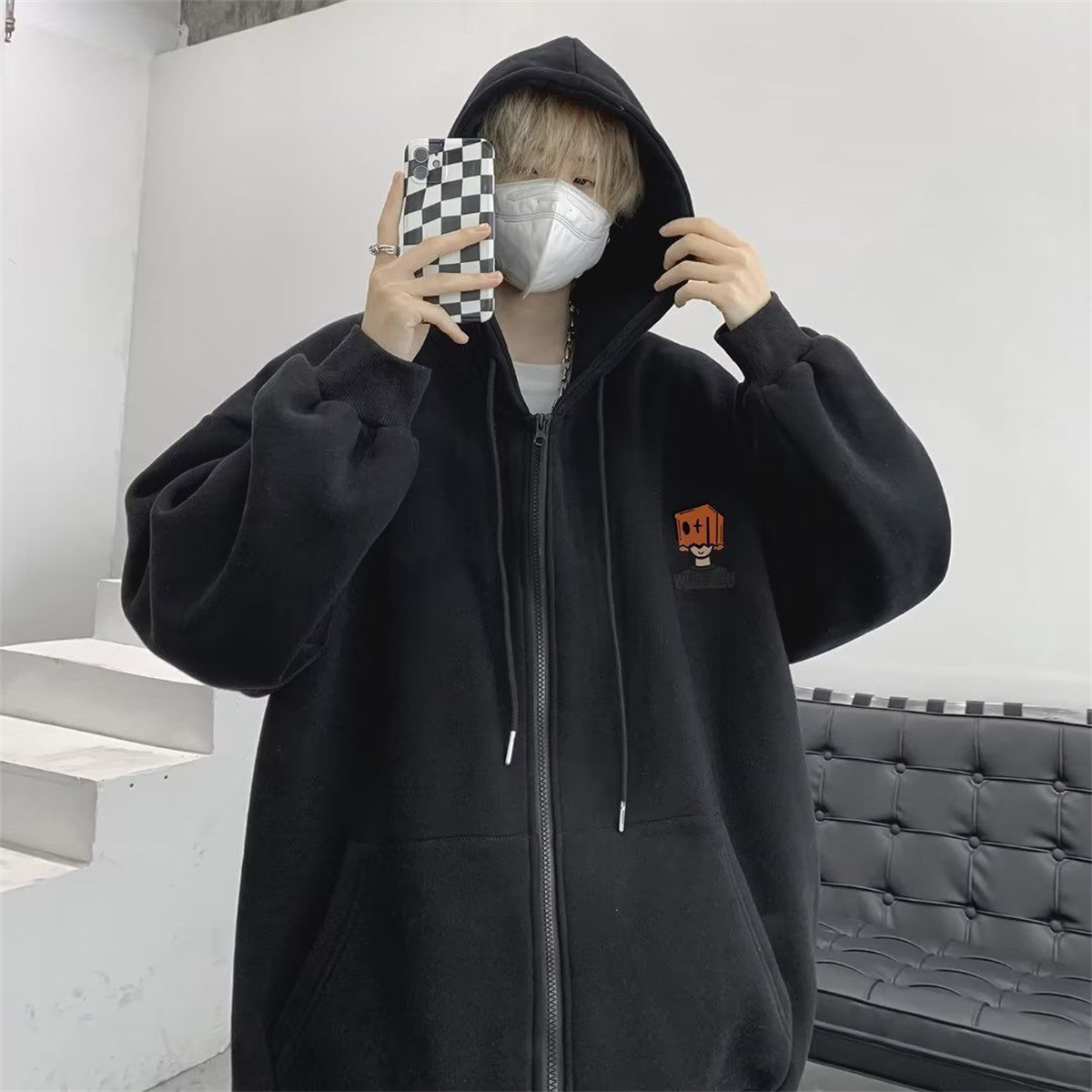 Sweat à capuche zippé pour hom - Street Fashion Zip Up Hoodie avis et prix