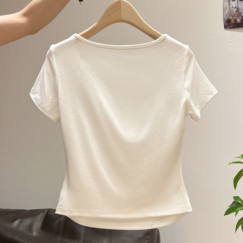T-shirts pour femmes à col sem - Korean Street Fashion Female avis et prix