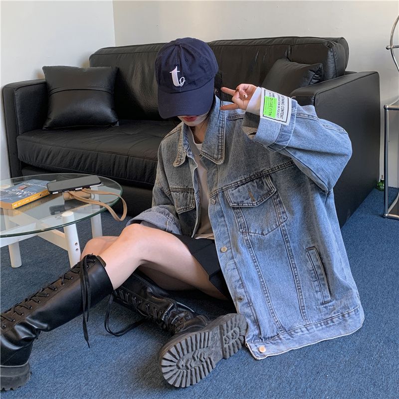 Veste en jean oversize tendanc - Korean Street Fashion Female avis et prix
