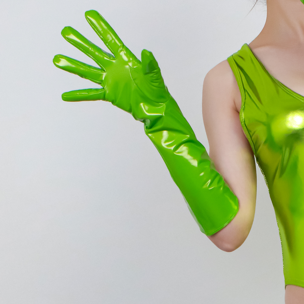 Gants longs en cuir verni de 4 - Street Fashion Runway avis et prix