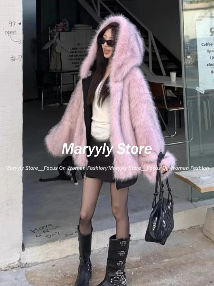 Manteau patchwork de fourrure  - Korean Street Fashion Female avis et prix