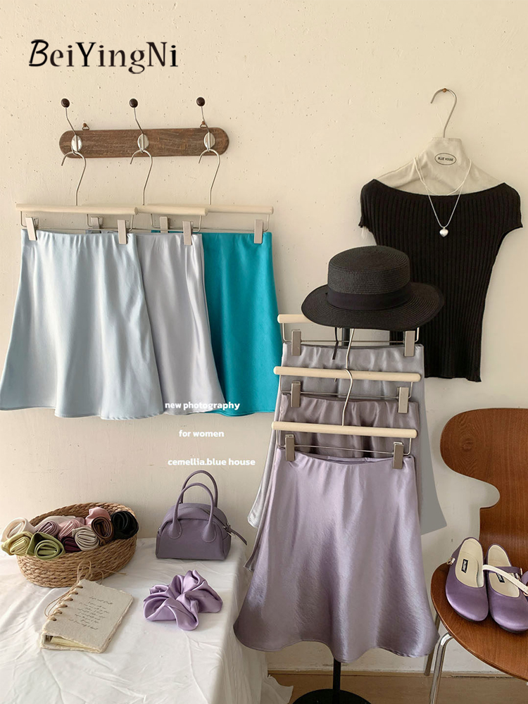 Jupe Courte en Satin de Luxe B - Korean Street Fashion Female avis et prix
