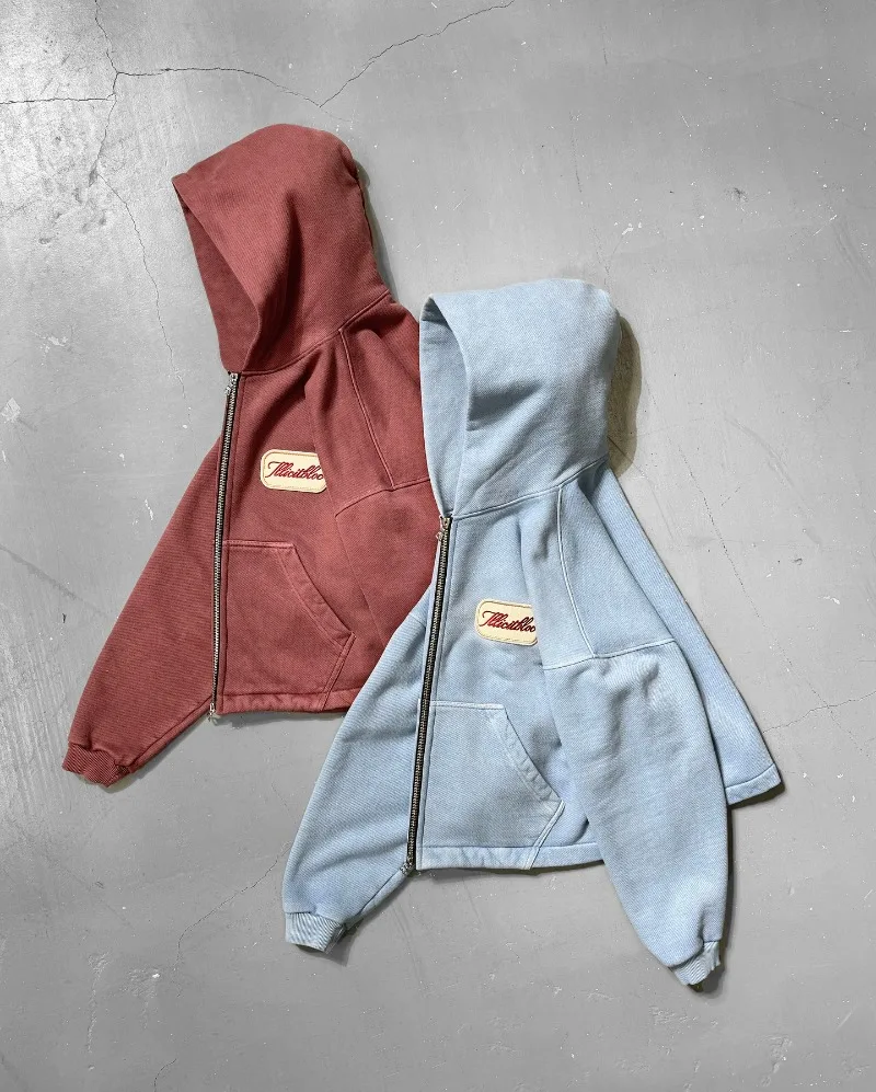 Y2K mode nouvelle lettre brode - Street Fashion Zip Up Hoodie avis et prix